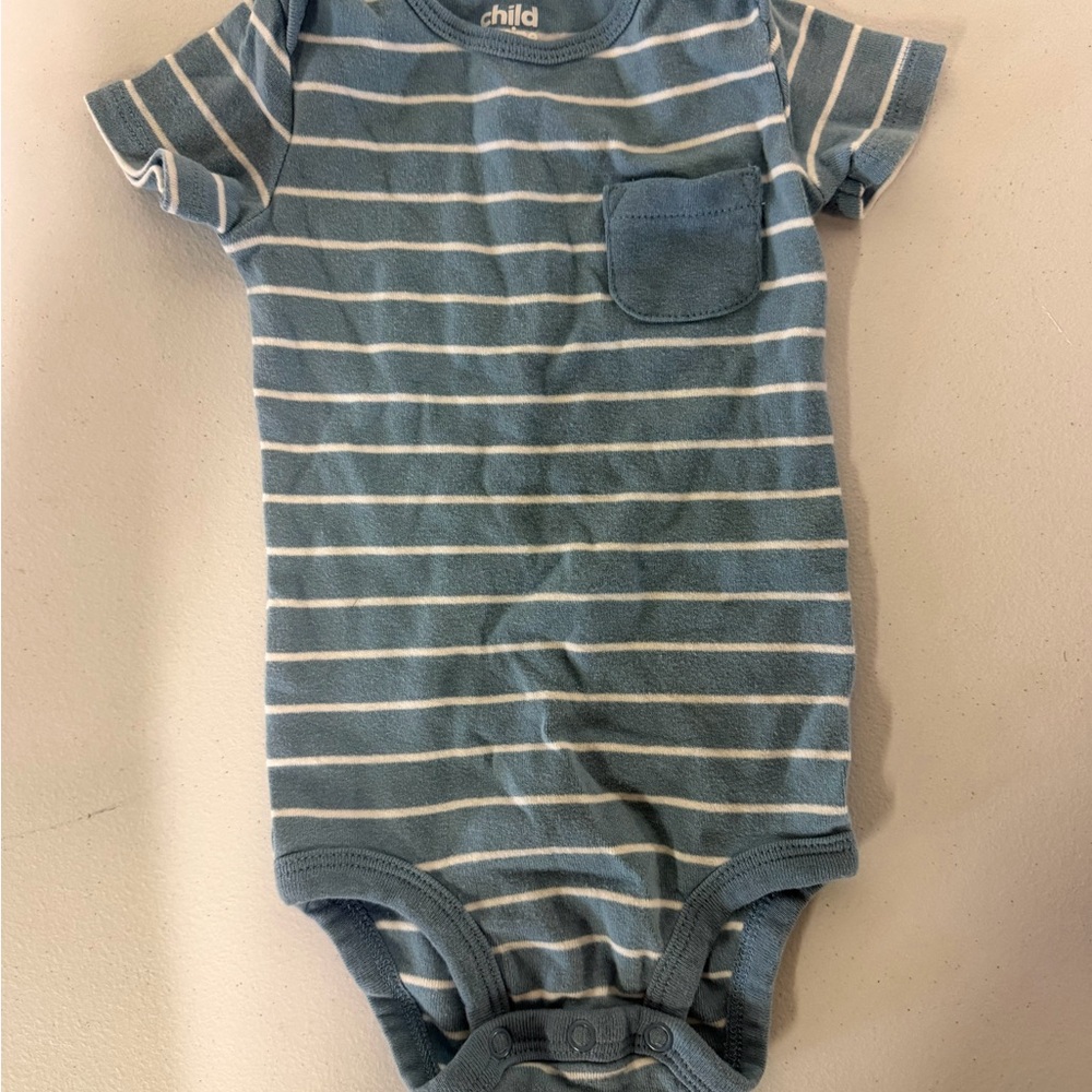 Carter's Blue and White Striped Onesie